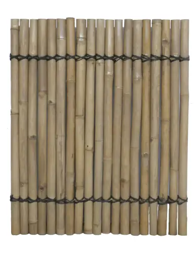 Product image of the product “Bamboo element Pallet cover, rigid, yellow-brown (Apus), with decorative rope. Diameter 3-5cm 100 x 120 cm Height. ”